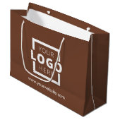 Custom Company Logo Business Promotion Brown Groot Cadeauzakje (Voorkant Gekanteld)