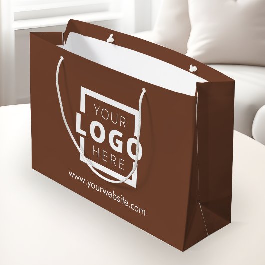 Custom Company Logo Business Promotion Brown Groot Cadeauzakje
