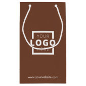 Custom Company Logo Business Promotion Brown Klein Cadeauzakje (Achterkant)