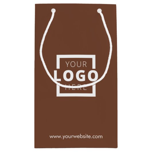 Custom Company Logo Business Promotion Brown Klein Cadeauzakje (Achterkant)