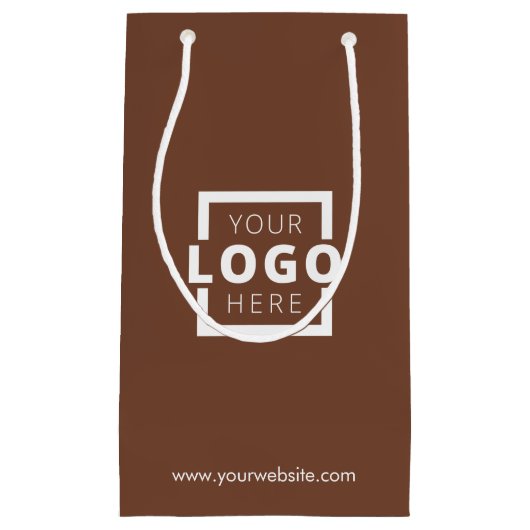 Custom Company Logo Business Promotion Brown Klein Cadeauzakje (Voorkant)