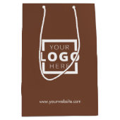 Custom Company Logo Business Promotion Brown Medium Cadeauzakje (Voorkant)