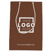 Custom Company Logo Business Promotion Brown Medium Cadeauzakje (Achterkant)