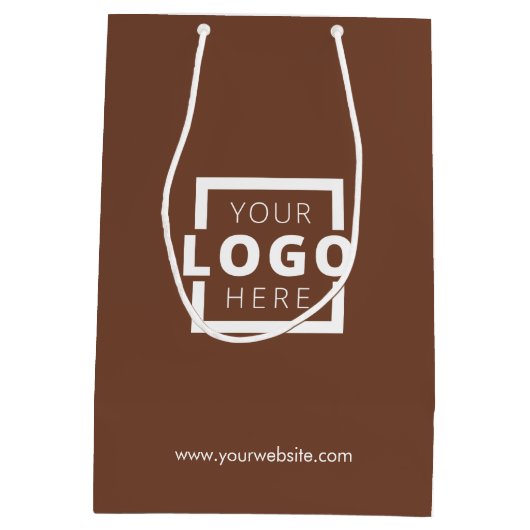 Custom Company Logo Business Promotion Brown Medium Cadeauzakje (Achterkant)