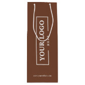 Custom Company Logo Business Promotion Brown Wijn Cadeautas (Voorkant)
