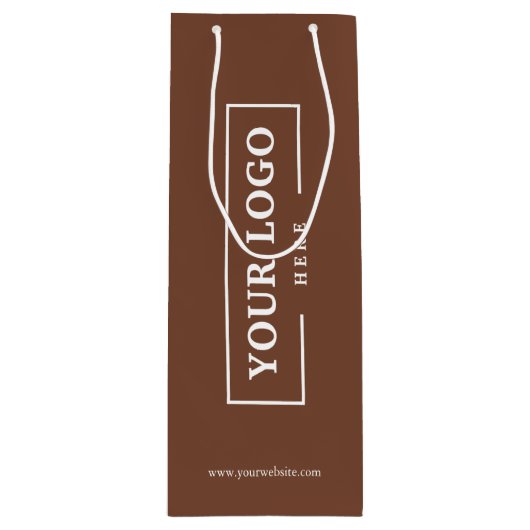 Custom Company Logo Business Promotion Brown Wijn Cadeautas (Voorkant)