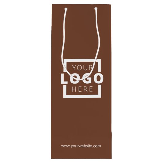 Custom Company Logo Business Promotion Brown Wijn Cadeautas (Achterkant)