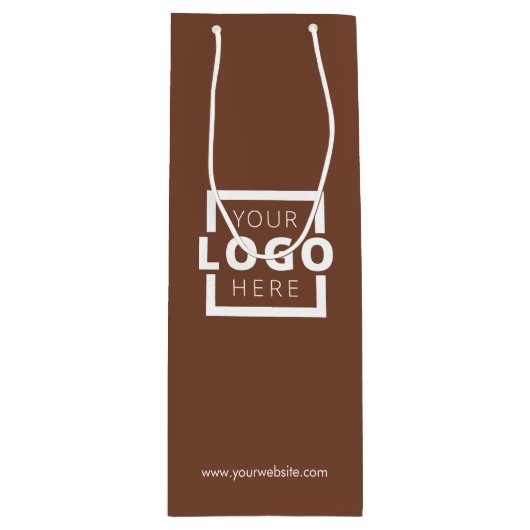 Custom Company Logo Business Promotion Brown Wijn Cadeautas (Voorkant)