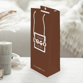 Custom Company Logo Business Promotion Brown Wijn Cadeautas