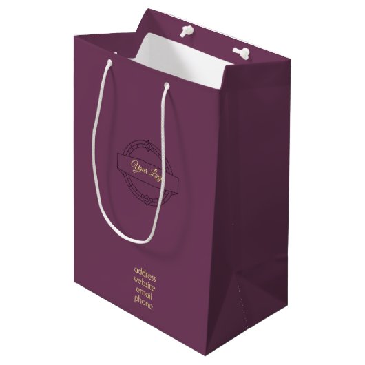 Custom Company Logo Business Promotion Gift Medium Cadeauzakje (Voorkant Gekanteld)