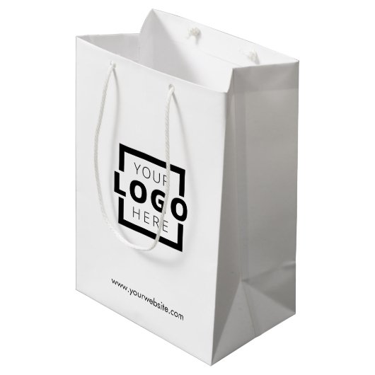 Custom Company Logo Business Promotion Gift Medium Cadeauzakje (Voorkant Gekanteld)