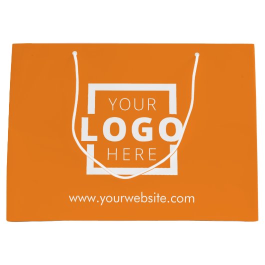 Custom Company Logo Business Promotion Oranje Groot Cadeauzakje (Voorkant)