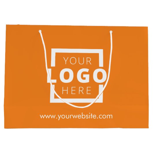 Custom Company Logo Business Promotion Oranje Groot Cadeauzakje (Achterkant)