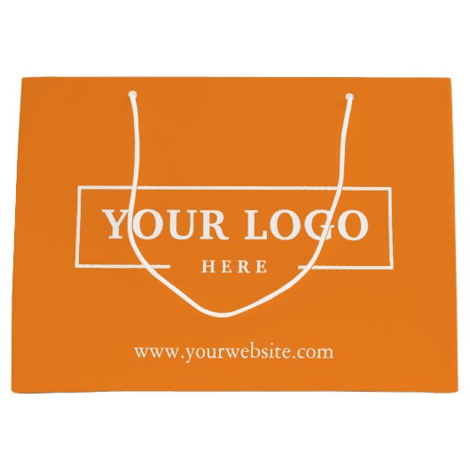 Custom Company Logo Business Promotion Oranje Groot Cadeauzakje (Voorkant)