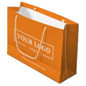 Custom Company Logo Business Promotion Oranje Groot Cadeauzakje (Voorkant Gekanteld)