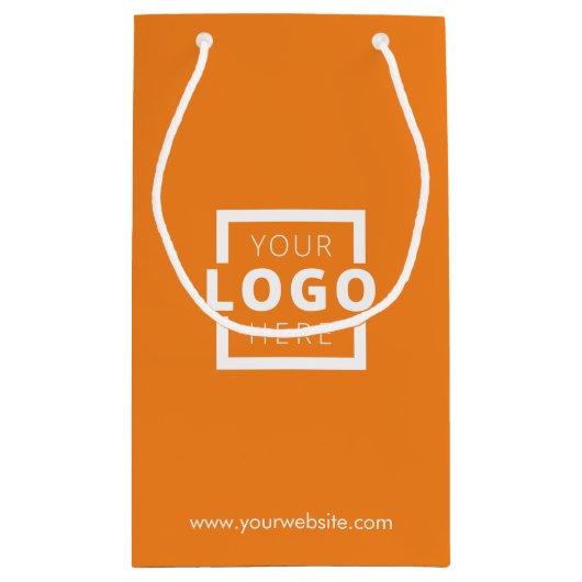 Custom Company Logo Business Promotion Oranje Klein Cadeauzakje (Achterkant)