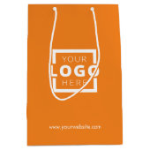Custom Company Logo Business Promotion Oranje Medium Cadeauzakje (Voorkant)
