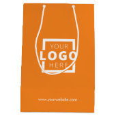 Custom Company Logo Business Promotion Oranje Medium Cadeauzakje (Achterkant)