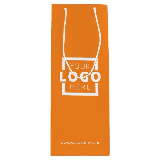 Custom Company Logo Business Promotion Oranje Wijn Cadeautas (Voorkant)