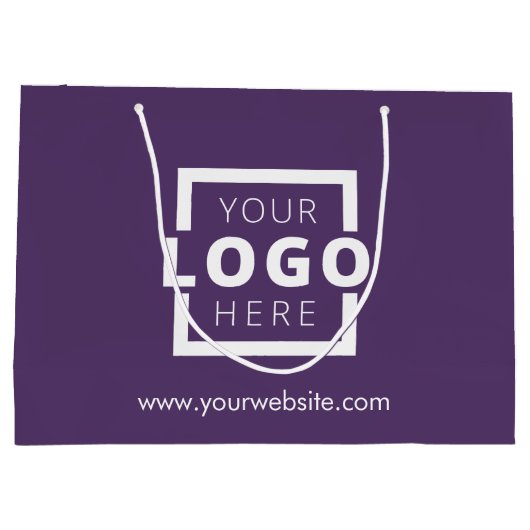 Custom Company Logo Business Promotion Paars Groot Cadeauzakje (Achterkant)