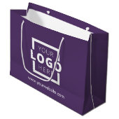 Custom Company Logo Business Promotion Paars Groot Cadeauzakje (Voorkant Gekanteld)