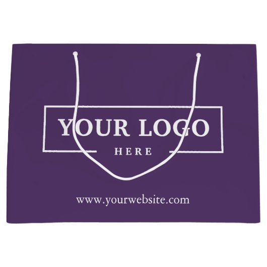 Custom Company Logo Business Promotion Paars Groot Cadeauzakje (Voorkant)