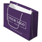 Custom Company Logo Business Promotion Paars Groot Cadeauzakje (Voorkant Gekanteld)