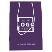 Custom Company Logo Business Promotion Paars Medium Cadeauzakje (Voorkant)