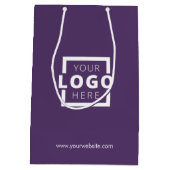 Custom Company Logo Business Promotion Paars Medium Cadeauzakje (Achterkant)
