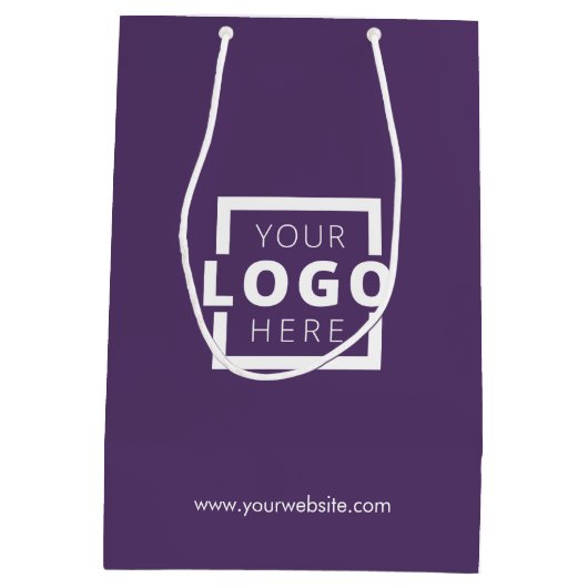 Custom Company Logo Business Promotion Paars Medium Cadeauzakje (Achterkant)