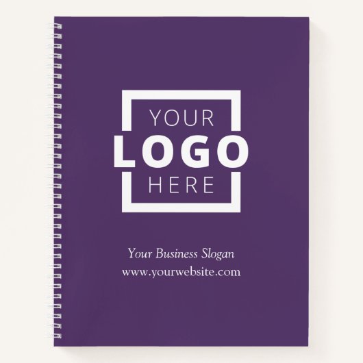 Custom Company Logo Business Promotion Paars Notitieboek (Voorkant)