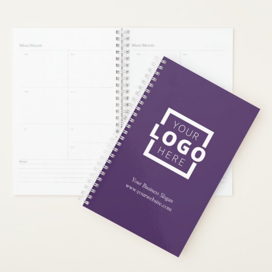 Custom Company Logo Business Promotion Paars Planner (Display)