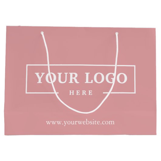 Custom Company Logo Business Promotion Pink Groot Cadeauzakje (Achterkant)
