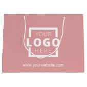 Custom Company Logo Business Promotion Pink Groot Cadeauzakje (Voorkant)