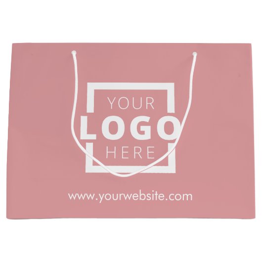 Custom Company Logo Business Promotion Pink Groot Cadeauzakje (Voorkant)