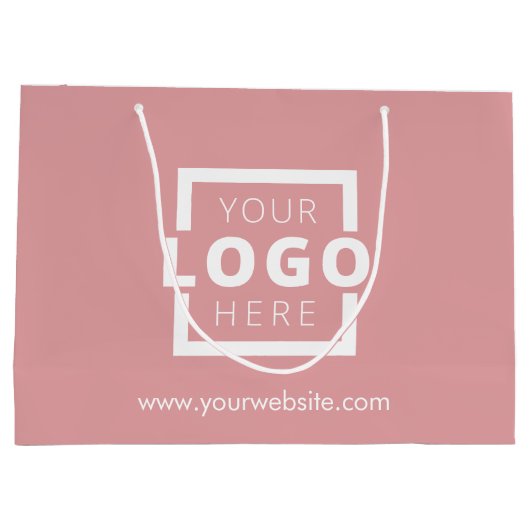 Custom Company Logo Business Promotion Pink Groot Cadeauzakje (Achterkant)
