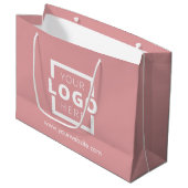 Custom Company Logo Business Promotion Pink Groot Cadeauzakje (Voorkant Gekanteld)