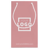 Custom Company Logo Business Promotion Pink Klein Cadeauzakje (Achterkant)