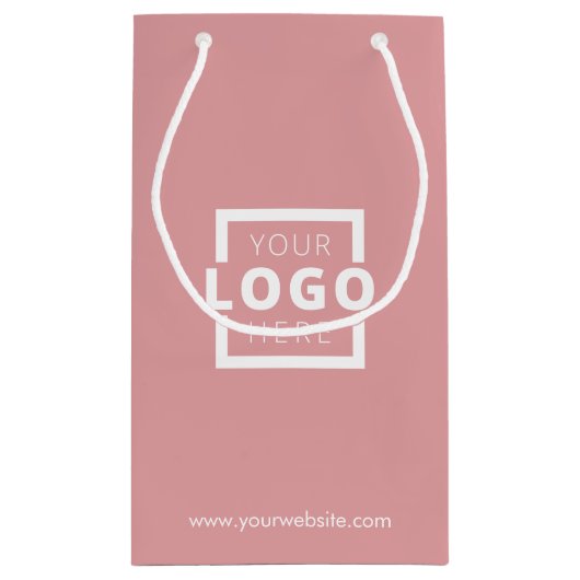 Custom Company Logo Business Promotion Pink Klein Cadeauzakje (Achterkant)