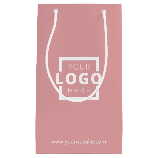 Custom Company Logo Business Promotion Pink Klein Cadeauzakje (Voorkant)