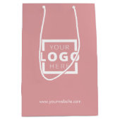 Custom Company Logo Business Promotion Pink Medium Cadeauzakje (Voorkant)