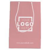 Custom Company Logo Business Promotion Pink Medium Cadeauzakje (Achterkant)