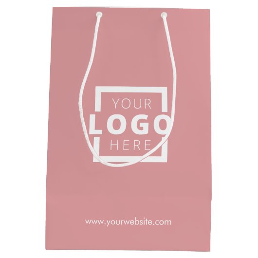 Custom Company Logo Business Promotion Pink Medium Cadeauzakje (Achterkant)