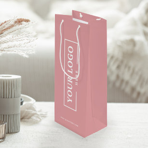 Custom Company Logo Business Promotion Pink Wijn Cadeautas