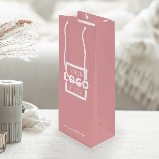 Custom Company Logo Business Promotion Pink Wijn Cadeautas