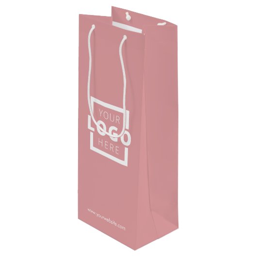 Custom Company Logo Business Promotion Pink Wijn Cadeautas (Voorkant Gekanteld)