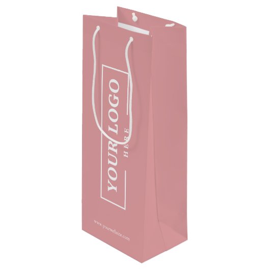 Custom Company Logo Business Promotion Pink Wijn Cadeautas (Voorkant Gekanteld)