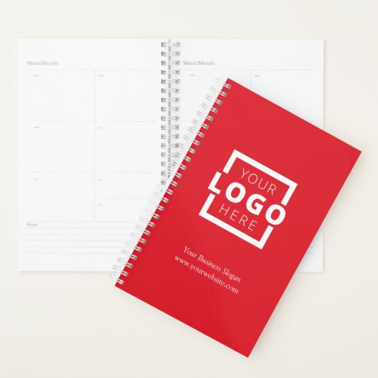 Custom Company Logo Business Promotion Red Planner (Display)