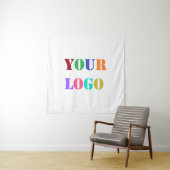 Custom Company Logo Business Promotion Tapestry Wandkleed (In situ)