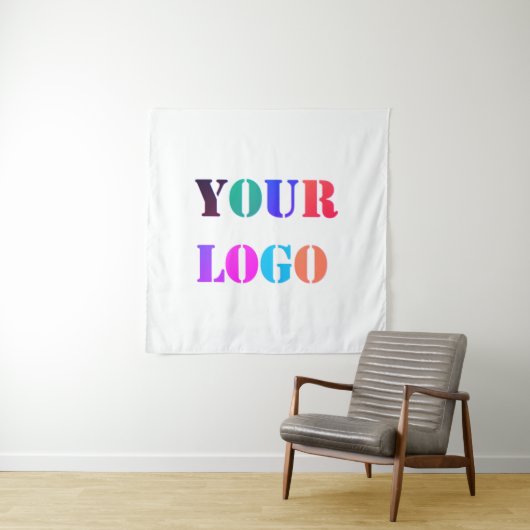 Custom Company Logo Business Promotion Tapestry Wandkleed (In situ)